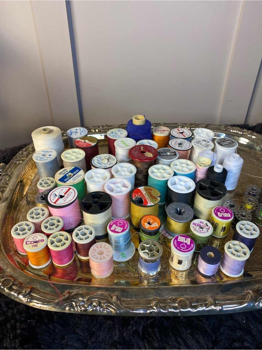 50 Assorted Thread Spools - Multicolor Sewing Lot